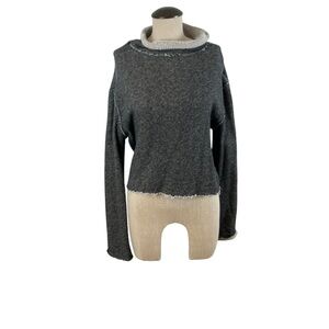 RAG & BONE Size XS Grey Heather Cotton Mock Turtleneck Pullover - Womens…